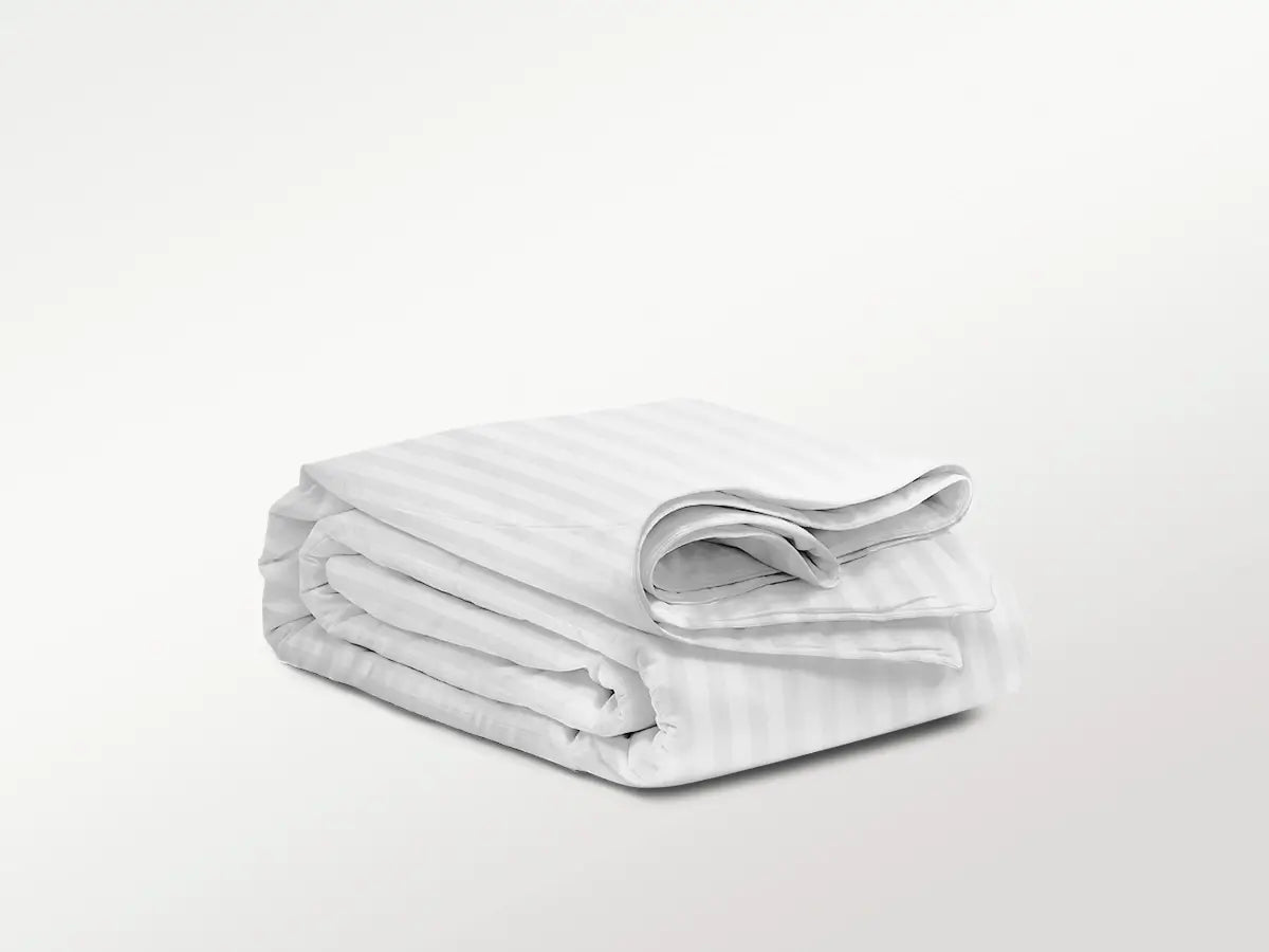 60/40 White Damask Stripe Bed Linen Sets