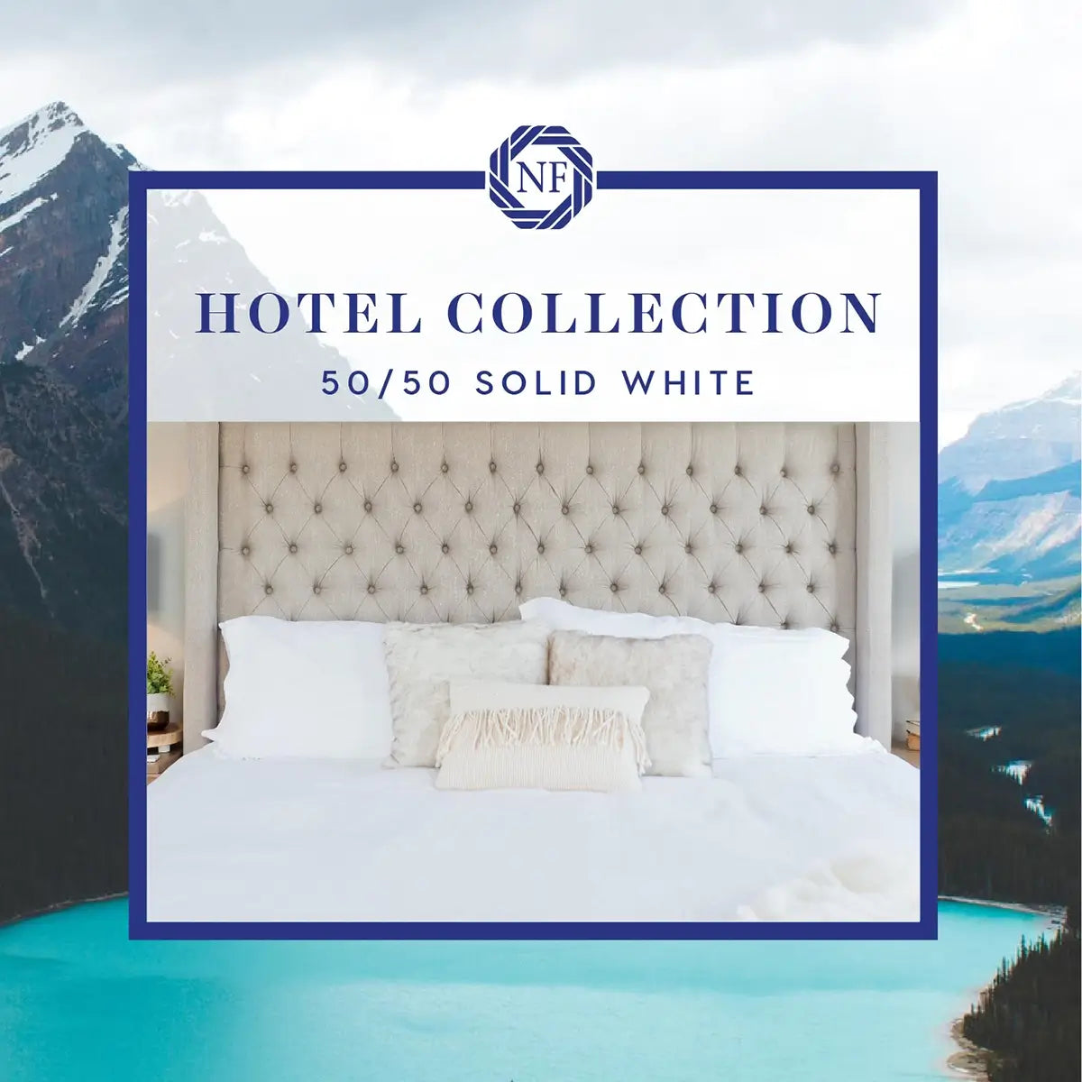 Hotel Collection - 50/50 Solid White Linen - Northern Feather Canada eStore