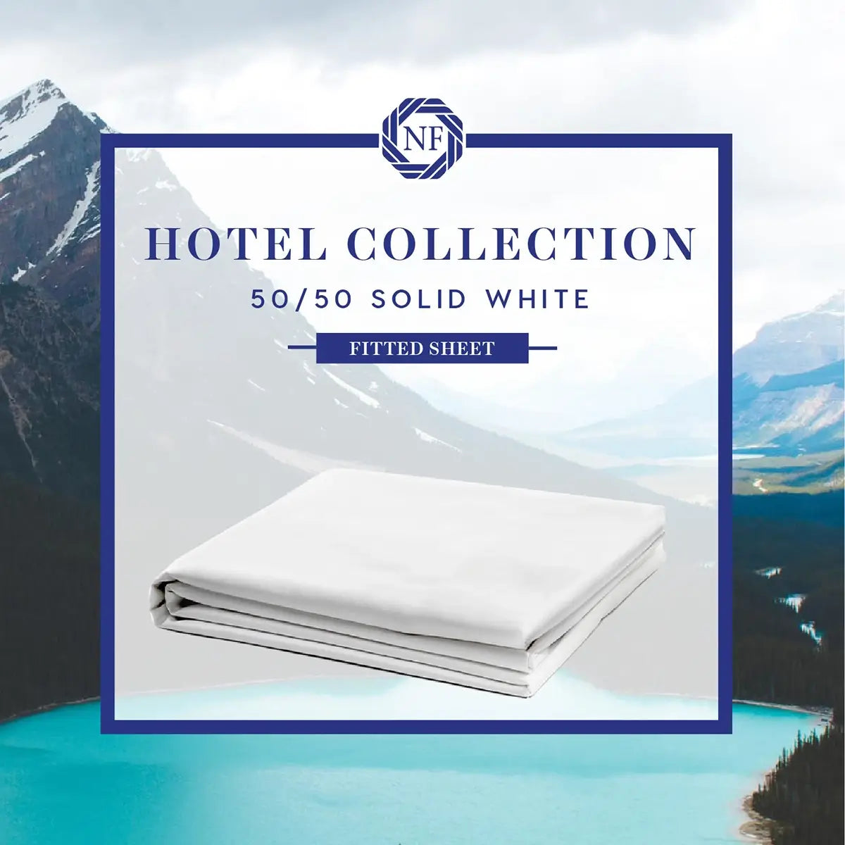 Hotel Collection - 50/50 Solid White Linen Fitted Sheet - Northern Feather Canada eStore