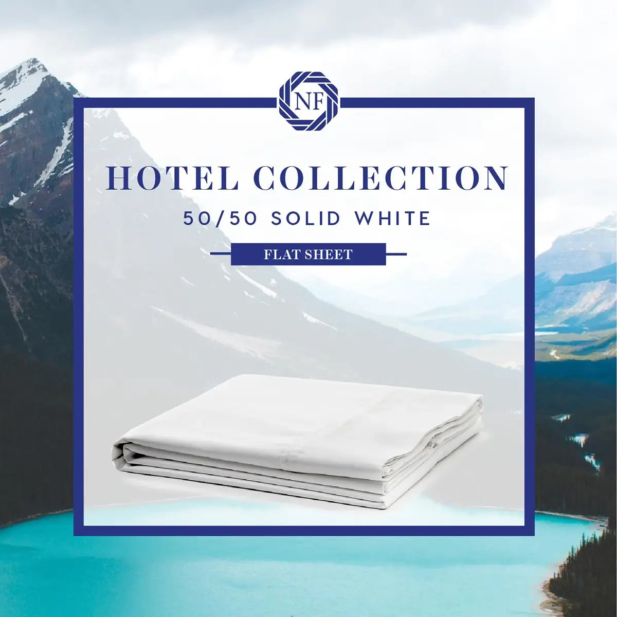 Hotel Collection - 50/50 Solid White Linen Flat Sheet - Northern Feather Canada eStore